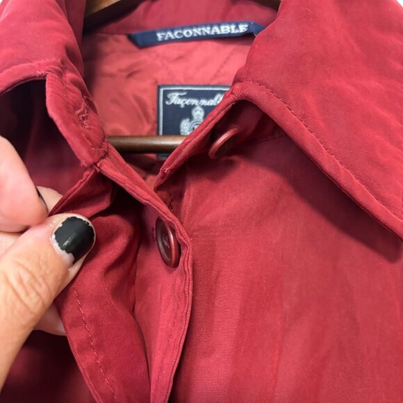 Faconnable Red Jacket Lightweight Outerwear Button Up Coat Nylon Blend Mens M - Picture 3 of 6